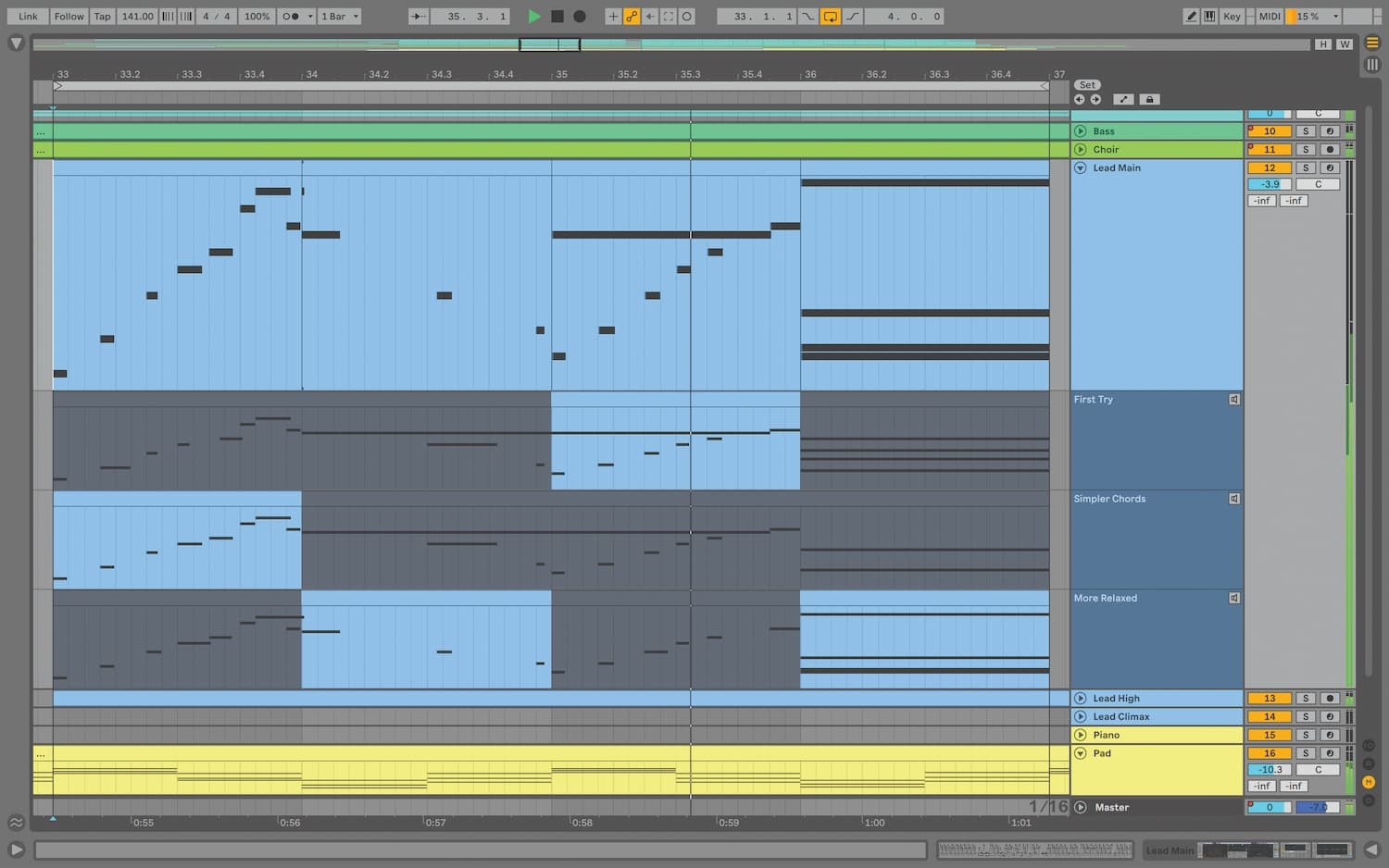 Ableton Arrangement view 