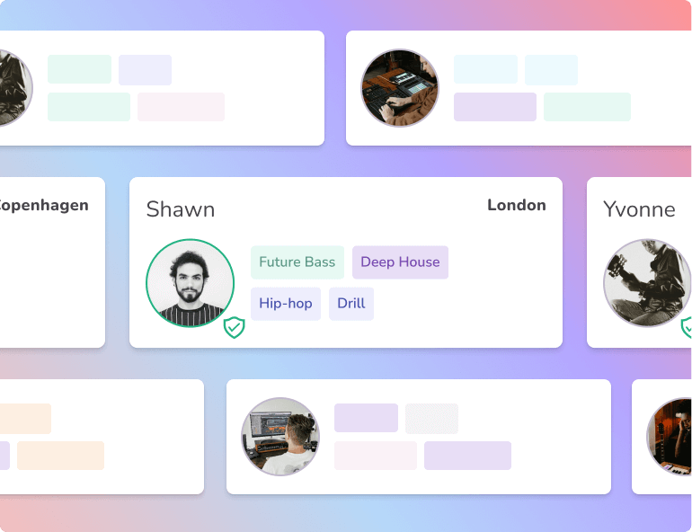 Hitta tillgängliga musiker