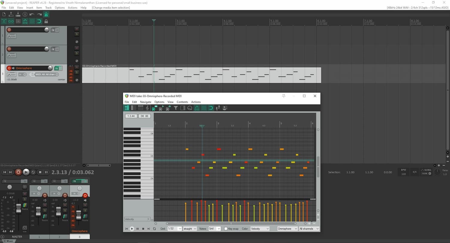 REAPER Piano Roll Sverige
